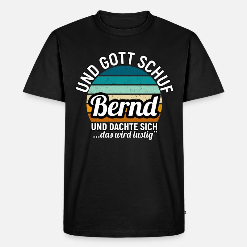Bernhard - Männer Premium Bio T-Shirt - Schwarz