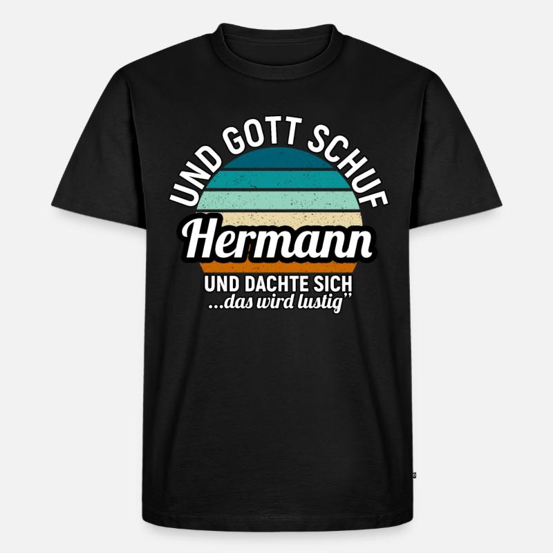 Hermann - Männer Premium Bio T-Shirt - Schwarz