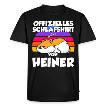 Chemise de nuit officielle par Heiner - T-shirt Premium bio Homme - noir - Devant - Nico (187cm)