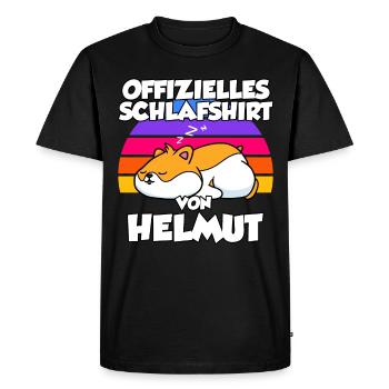 Official Sleep Shirt by Helmut - Men's Premium Organic T-Shirt - black - Front - Nico (187cm)