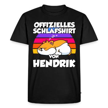 Chemise de nuit officielle par Hendrik - T-shirt Premium bio Homme - noir - Devant - Nico (187cm)