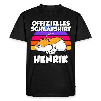 Chemise de nuit officielle par Henrik - T-shirt Premium bio Homme - noir - Devant - Nico (187cm)