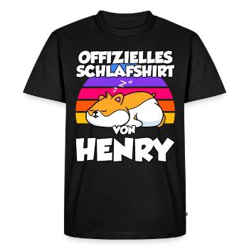 Henry's Official Sleep Shirt - Men's Premium Organic T-Shirt - black - Front - Nico (187cm)