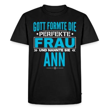 Conception du nom Ann - T-shirt Premium bio Homme - noir - Devant - Nico (187cm)