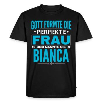 Bianca Name Design - Men's Premium Organic T-Shirt - black - Front - Nico (187cm)