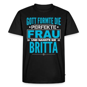 Britta Name Design - Men's Premium Organic T-Shirt - black - Front - Nico (187cm)
