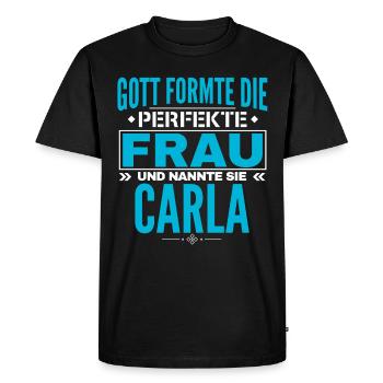Conception du nom de Carla - T-shirt Premium bio Homme - noir - Devant - Nico (187cm)