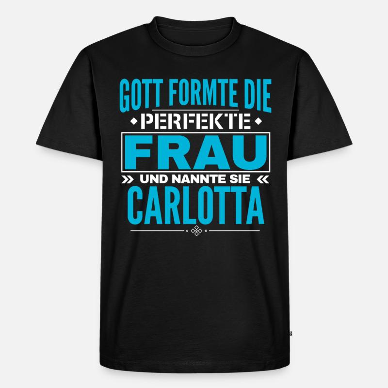Carlotta Name Design - Männer Premium Bio T-Shirt - Schwarz