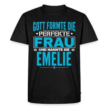 Emelie Name Design - Men's Premium Organic T-Shirt - black - Front - Nico (187cm)