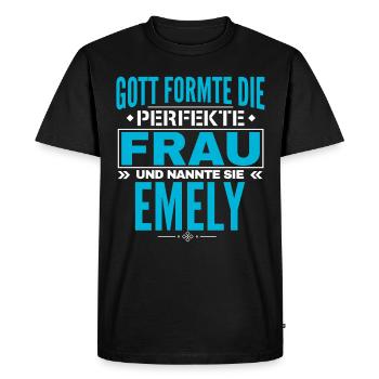 Emely Name Design - Men's Premium Organic T-Shirt - black - Front - Nico (187cm)