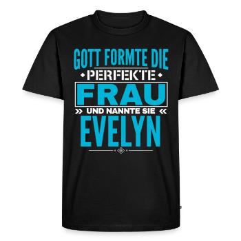 Evelyn Name Design - Men's Premium Organic T-Shirt - black - Front - Nico (187cm)