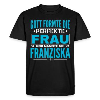 Conception du nom Franziska - T-shirt Premium bio Homme - noir - Devant - Nico (187cm)