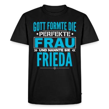 Frieda Name Design - Men's Premium Organic T-Shirt - black - Front - Nico (187cm)