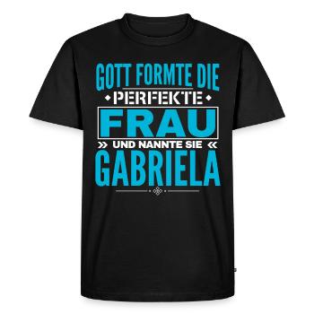 Gabriela Name Design - Men's Premium Organic T-Shirt - black - Front - Nico (187cm)