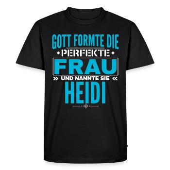 Heidi Name Design - Men's Premium Organic T-Shirt - black - Front - Nico (187cm)