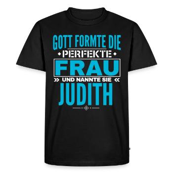 Judith Name Design - Männer Premium Bio T-Shirt - Schwarz - Vorne - Nico (187cm)