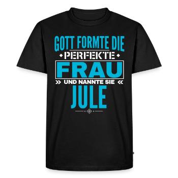Jule Nom Design - T-shirt Premium bio Homme - noir - Devant - Nico (187cm)