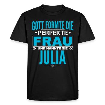 Conception du nom de Julia - T-shirt Premium bio Homme - noir - Devant - Nico (187cm)