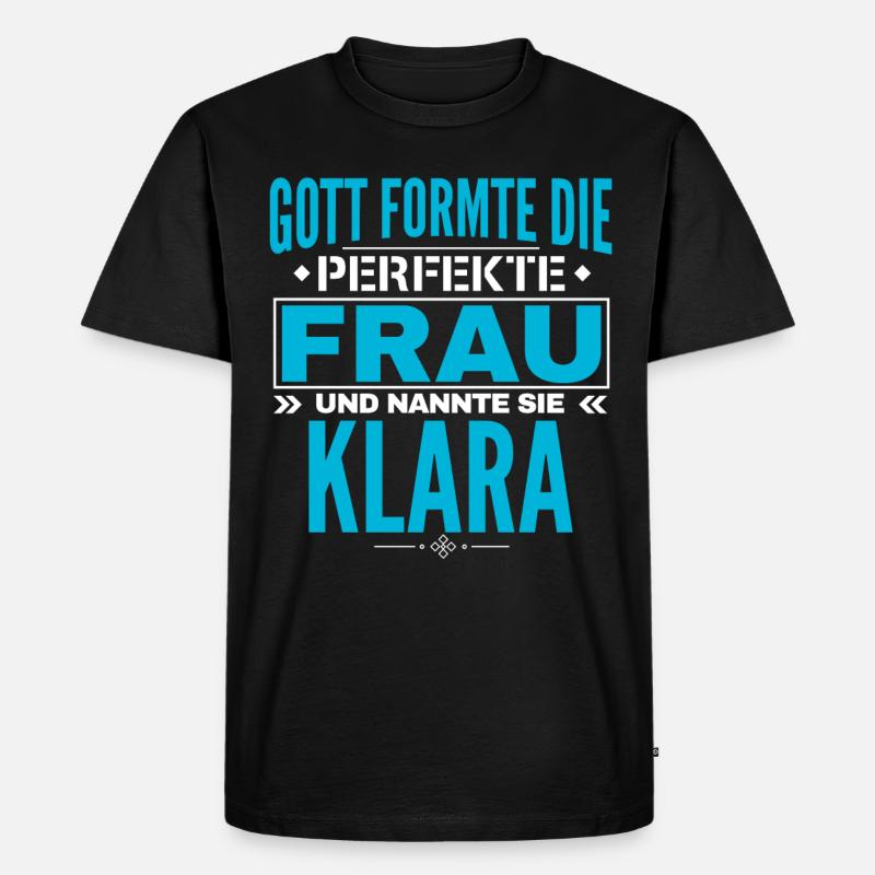 Klara Name Design - Männer Premium Bio T-Shirt - Schwarz