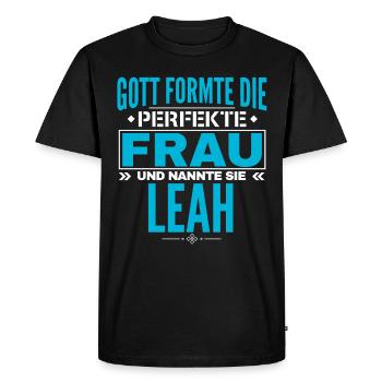 Leah Name Design - Men's Premium Organic T-Shirt - black - Front - Nico (187cm)