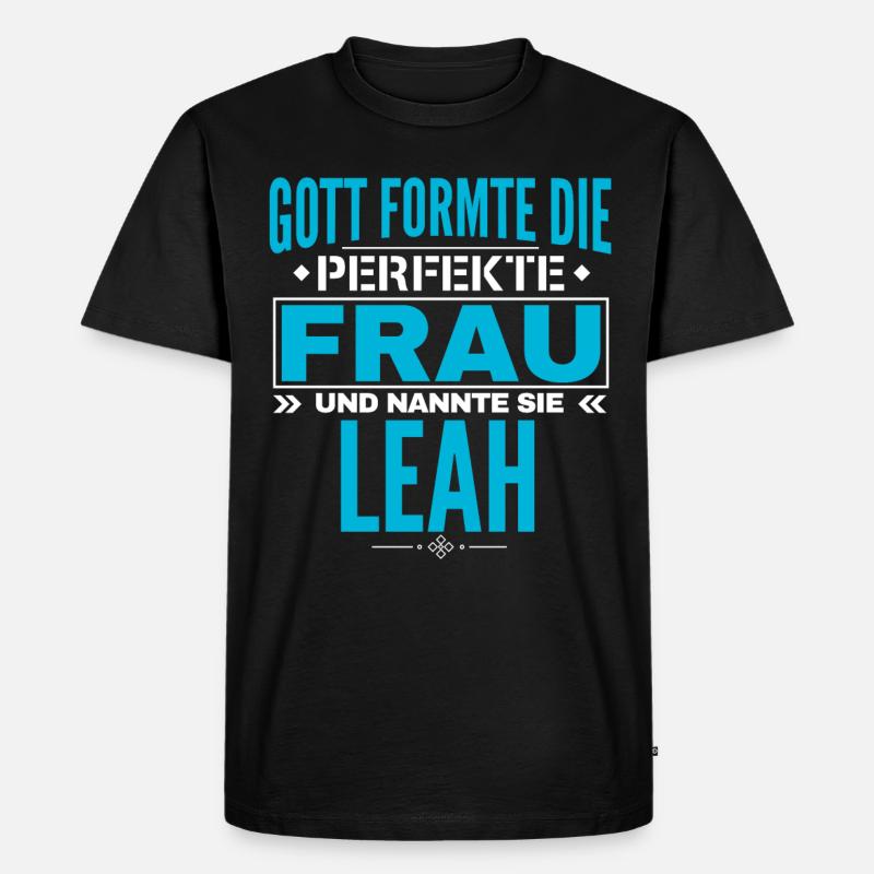 Leah Name Design - Männer Premium Bio T-Shirt - Schwarz