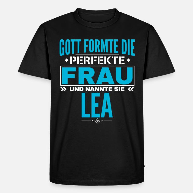 Lea Name Design - Männer Premium Bio T-Shirt - Schwarz