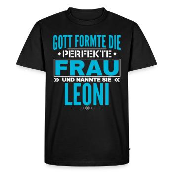 Leoni Name Design - Men's Premium Organic T-Shirt - black - Front - Nico (187cm)