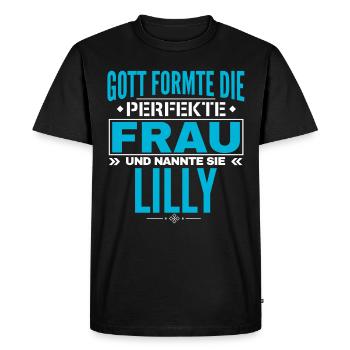 Lilly Name Design - Men's Premium Organic T-Shirt - black - Front - Nico (187cm)