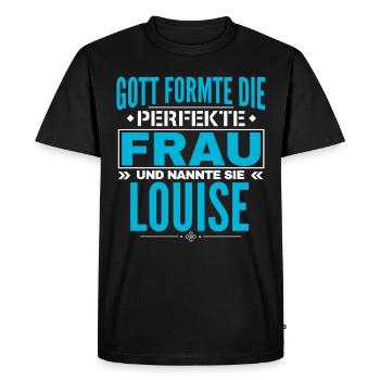 Conception du nom Louise - T-shirt Premium bio Homme - noir - Devant - Nico (187cm)