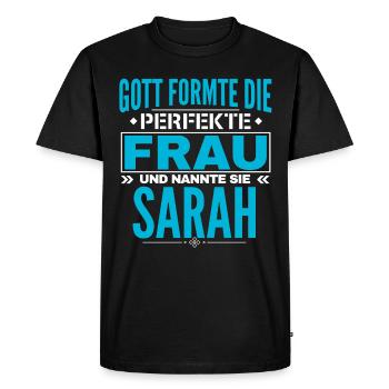 Conception du nom de Sarah - T-shirt Premium bio Homme - noir - Devant - Nico (187cm)