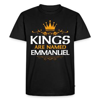 Emmanuel - T-shirt Premium bio Homme - noir - Devant - Nico (187cm)