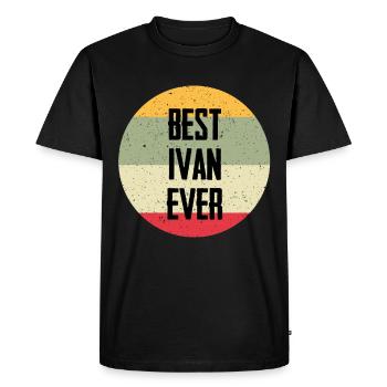Best Ivan Ever - Men's Premium Organic T-Shirt - black - Front - Nico (187cm)