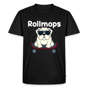 Vadrouille à rouleaux - T-shirt Premium bio Homme - noir - Devant - Nico (187cm)