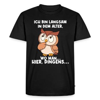 I'm slowly getting to that age - Men's Premium Organic T-Shirt - black - Front - Nico (187cm)