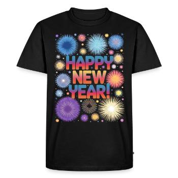 Bonne Année Feux d’artifice Fusée Tenue de réveillon du Nouvel An - T-shirt Premium bio Homme - noir - Devant - Nico (187cm)