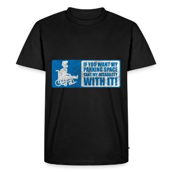 Disability Handicap - Men's Premium Organic T-Shirt - black - Front - Nico (187cm)