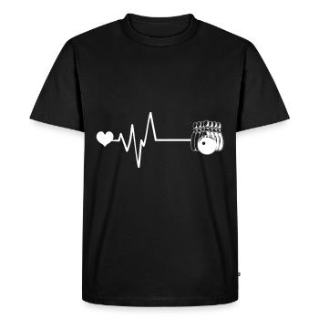 Bowling Heartbeat - Men's Premium Organic T-Shirt - black - Front - Nico (187cm)