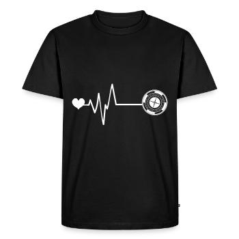 Roulette Pulse Coeur - T-shirt Premium bio Homme - noir - Devant - Nico (187cm)