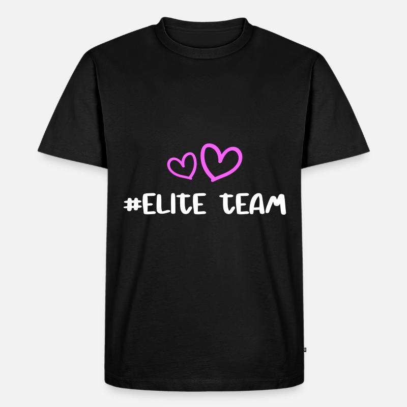 Elite Team Herz Liebe - Männer Premium Bio T-Shirt - Schwarz