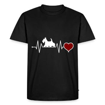 Scottish Scottish Terrier Dog Heartbeat - Men's Premium Organic T-Shirt - black - Front - Nico (187cm)
