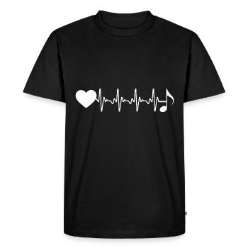 Heartbeat Heart et musique - - T-shirt Premium bio Homme - noir - Devant - Nico (187cm)