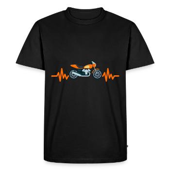 Heartbeat Motorcycle - Machine Motorsport Freedom - Men's Premium Organic T-Shirt - black - Front - Nico (187cm)