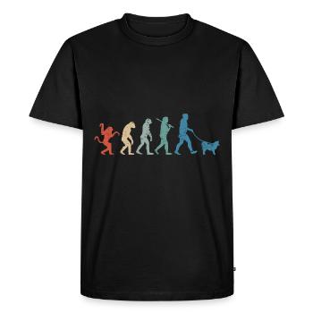 Icelandic Dog Evolution Retro Vintage - Men's Premium Organic T-Shirt - black - Front - Nico (187cm)