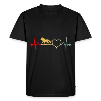 Shetland Pony Shetland Pony Heartbeat Retro - Men's Premium Organic T-Shirt - black - Front - Nico (187cm)