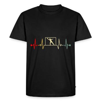 Gardien de handball Gardien gardien de but Heartbeat Retro - T-shirt Premium bio Homme - noir - Devant - Nico (187cm)