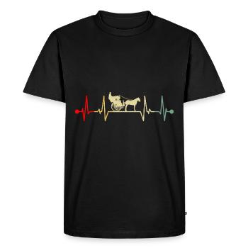 Horse-drawn carriage Horse coachman Carriage driver heart - Men's Premium Organic T-Shirt - black - Front - Nico (187cm)