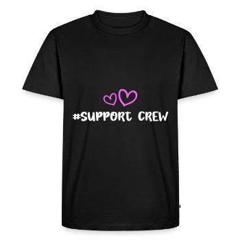 Support Crew Heart Love - Men's Premium Organic T-Shirt - black - Front - Nico (187cm)