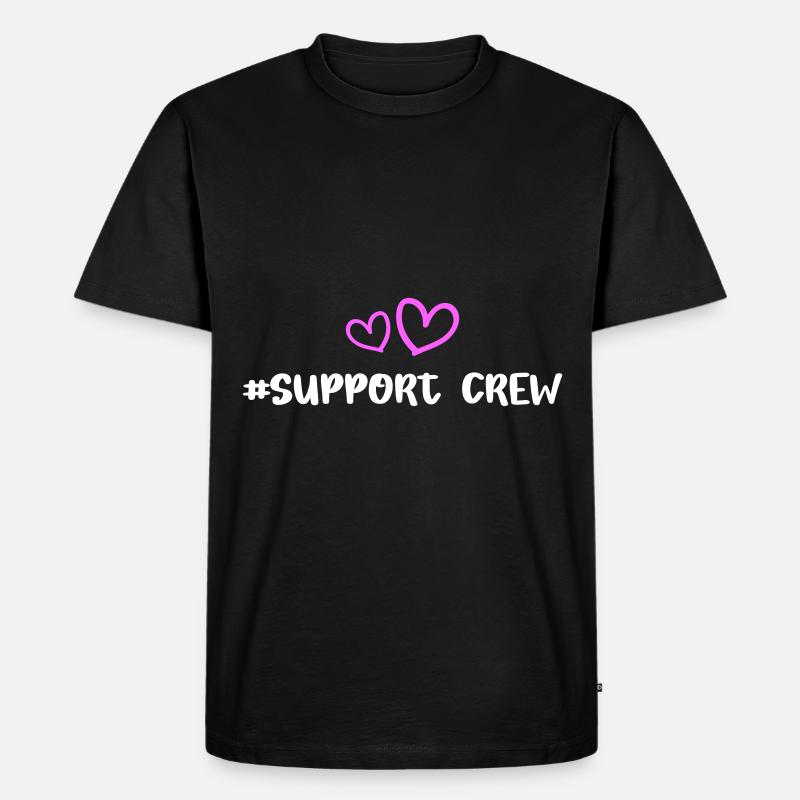 Support Crew Herz Liebe - Männer Premium Bio T-Shirt - Schwarz