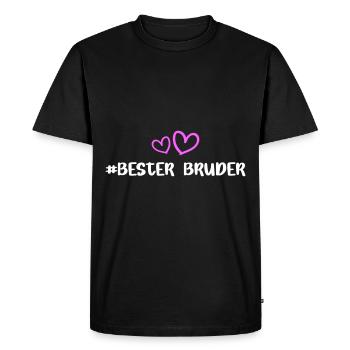 Meilleur frère Cœur Amour - T-shirt Premium bio Homme - noir - Devant - Nico (187cm)