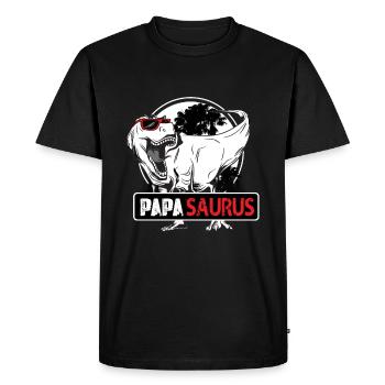 Papasaurus für jeden Papa zum Vatertag T-Rex - Männer Premium Bio T-Shirt - Schwarz - Vorne - Nico (187cm)